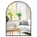 Fabuday Big Arch Mirror for Bathroom 30x40 - Large Black Arched Wall Mirror for Over Sink, Wide Metal Frame Vanity Mirros for Be
