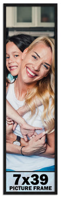 7x39 Frame Black Picture Frame - Complete Modern Photo Frame Includes UV Acrylic Shatter Guard Front, Acid Free Foam Backing Boa
