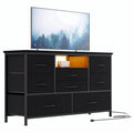 Jojoka 8 Dresser TV Stand with Power Outlet & LED for 55 TV, Long Dresser for Bedroom with 8 Deep Drawers, Wide Console Table 