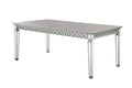 Acme Varian Rectangular Dining Table in Mirrored and Antique Platinum