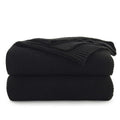 Black Cotton Cable Knit Throw Blanket For Couch Sofa Chair Bed Home Decorative, 2.5 Pounds 50 X 60 Inch Lightweight Woven Throw