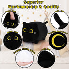 Black Cat Plush Stuffed Animal-11.8' Black Cat Plush Toy, Black Cat Plush Pillow, Cute Soft Plush Cat Plushie Stuffed Cat Toys,