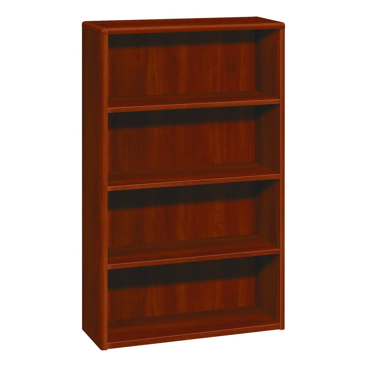 Hon 10700 Series Wood Bookcase, Four Shelf, 36W X 13 1/8D X 57 1/8H, Cognac