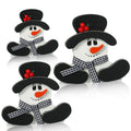 Suzile 3 Pcs Winter Snowman Table Decorations Wooden Snowman Centerpieces Block Black White Snowman Wood Figurine Signs Winter T