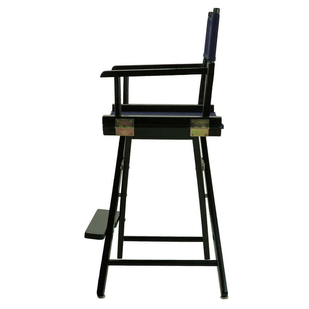 Casual Home 24" Director'S Chair Black Frame-With Navy Canvas, Counter Height