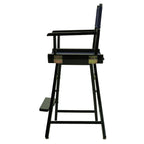 Casual Home 24" Director'S Chair Black Frame-With Navy Canvas, Counter Height
