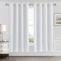 CUCRAF Grayish White Blackout Curtains 45 inch Length 2 Panels Set, Room Darkening Curtains & Drapes for Living Room Bedroom, Th