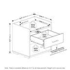 Furinno End Side Night Stand Modern Bedroom Bedside Tables Handle 2 Chest Nightstand, 1-Pack Drawer, Columbia Walnut/Black