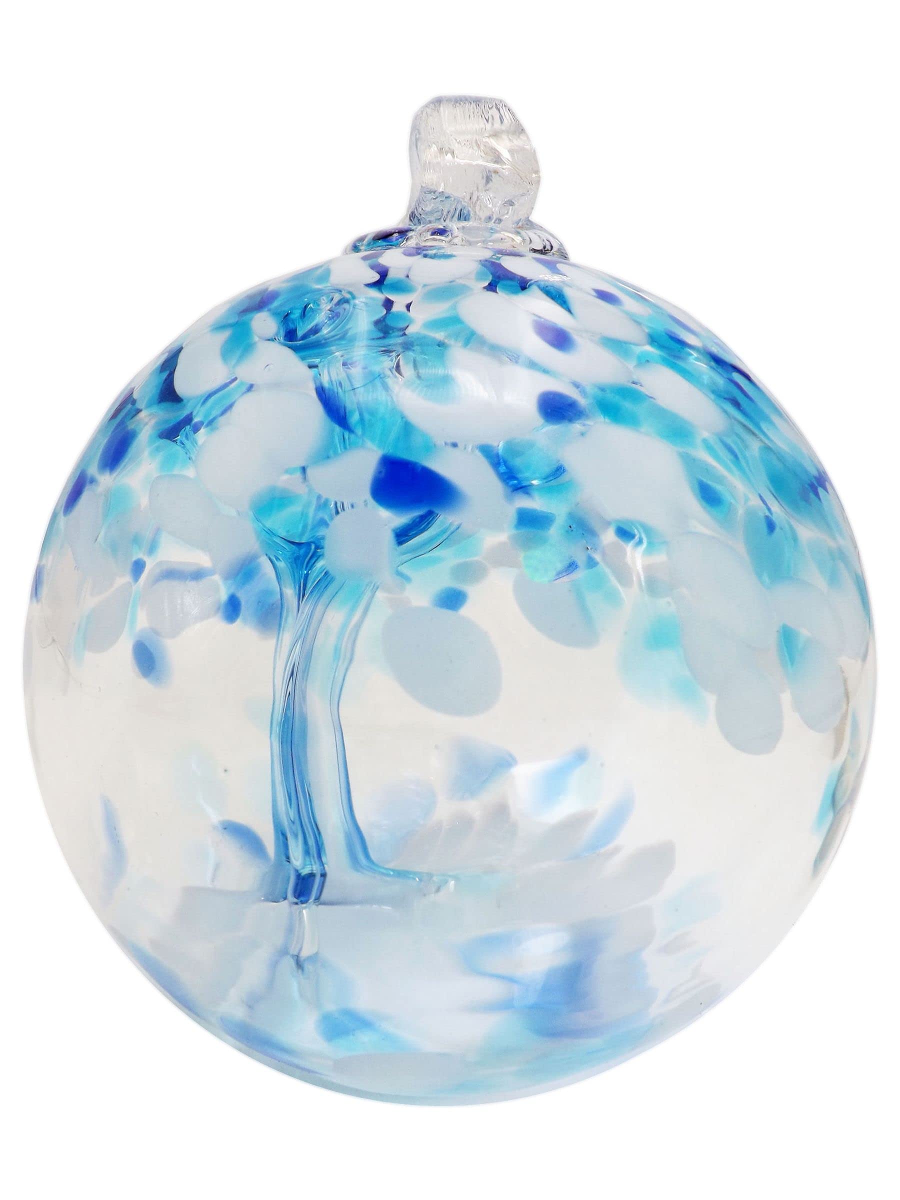 Dale Tiffany Hand Blown Glass, 6' Diameter Aqua, Tree Of Life Collection, Witch Globe Hanging Garden Indoor/Outdoor Decorative