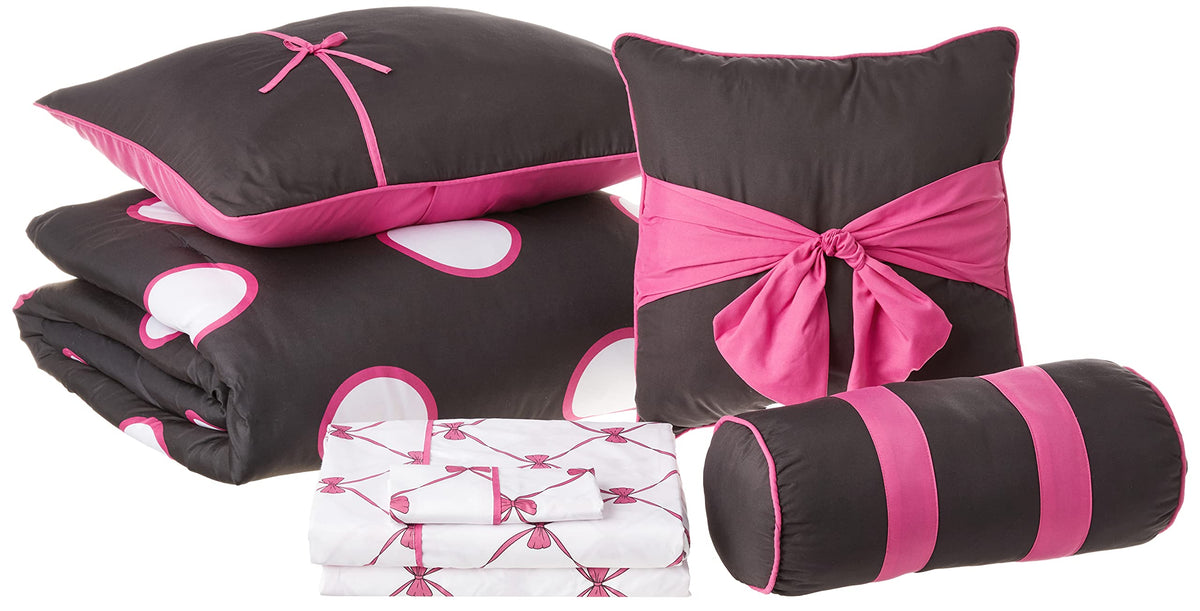 Vcny Home - Twin Bed In A Bag, 8-Piece Bedding Set With Matching Sheets & Bedskirt, Dorm Room Essentials, Cozy Chic Home Decor (