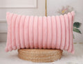 PANOD Faux Fur Decorative Lumbar Throw Pillow Covers 14 x 24,Long Boho Lumbar Pillow Covers Pillow Case Cushion Case for Bed Sof