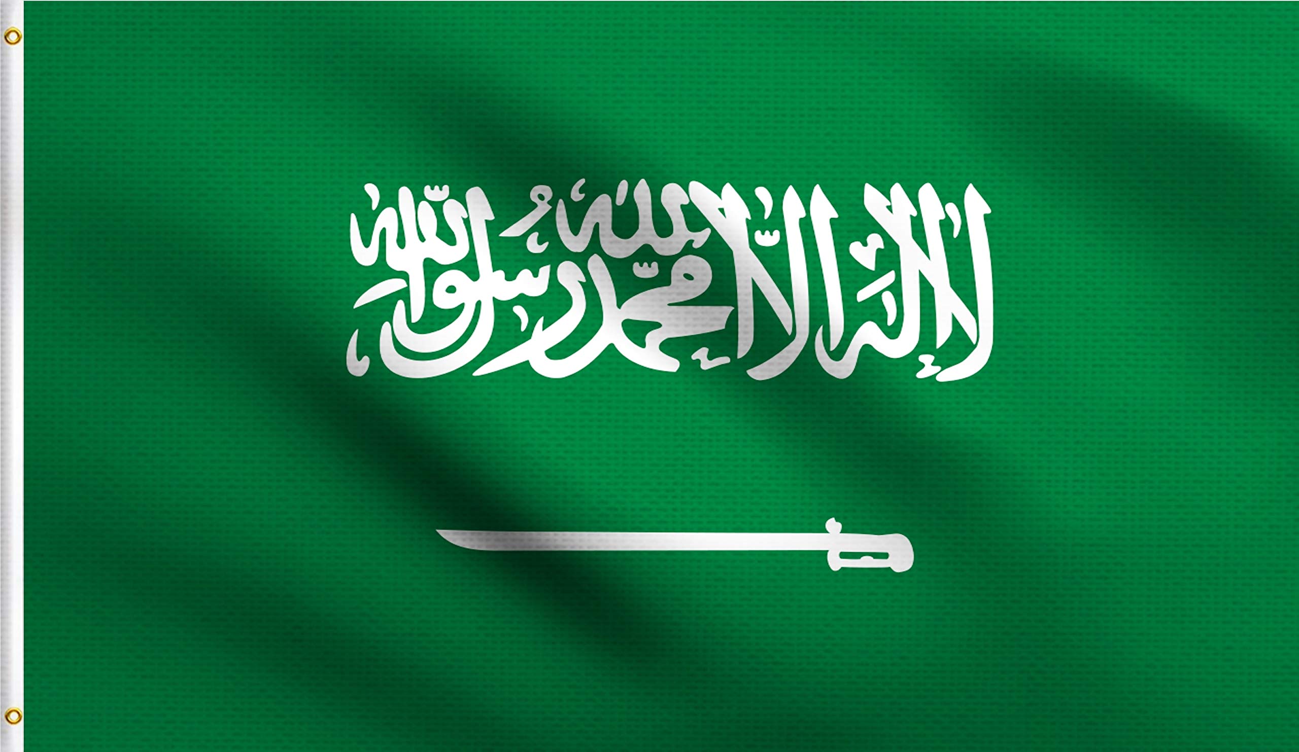Dmse Saudi Arabia Arabian ??? ??????? ??????? ???????? Flag 3X5 Ft Foot 100% Polyester 100D Flag Uv Resistant (3' X 5' Ft Foot)