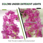12 Pack Purple Red Wisteria Hanging Flowers Garland, 3.77 Ft Purple Red Artificial Wisteria Flower Vines, Fake Purple Red Wister