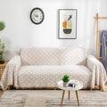 AIVIA Loveseat Cover Sheet Blanket, Cotton Woven Reversible Anti Slip Cushion Covers for 2 Seater Couches with Armrest, Living R
