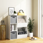 Honey Joy 5 Cubbies Kids Toy Storage Organizer, Children Bookcase And Bookshelf W/2 Storage Boxes, Wooden Multi-Bins Toy Storage Display Cabinet For Playroom, Nursery, Daycare, Kindergarten