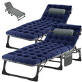 Aboron 2Pk Heavy Duty Tanning Chair, 5-Gear Outdoor Folding Chaise Lounge Chair With Cushion,Portable Beach Lounge Chair For Outdoor Sunbathing Patio Pool Lawn Deck Poolside