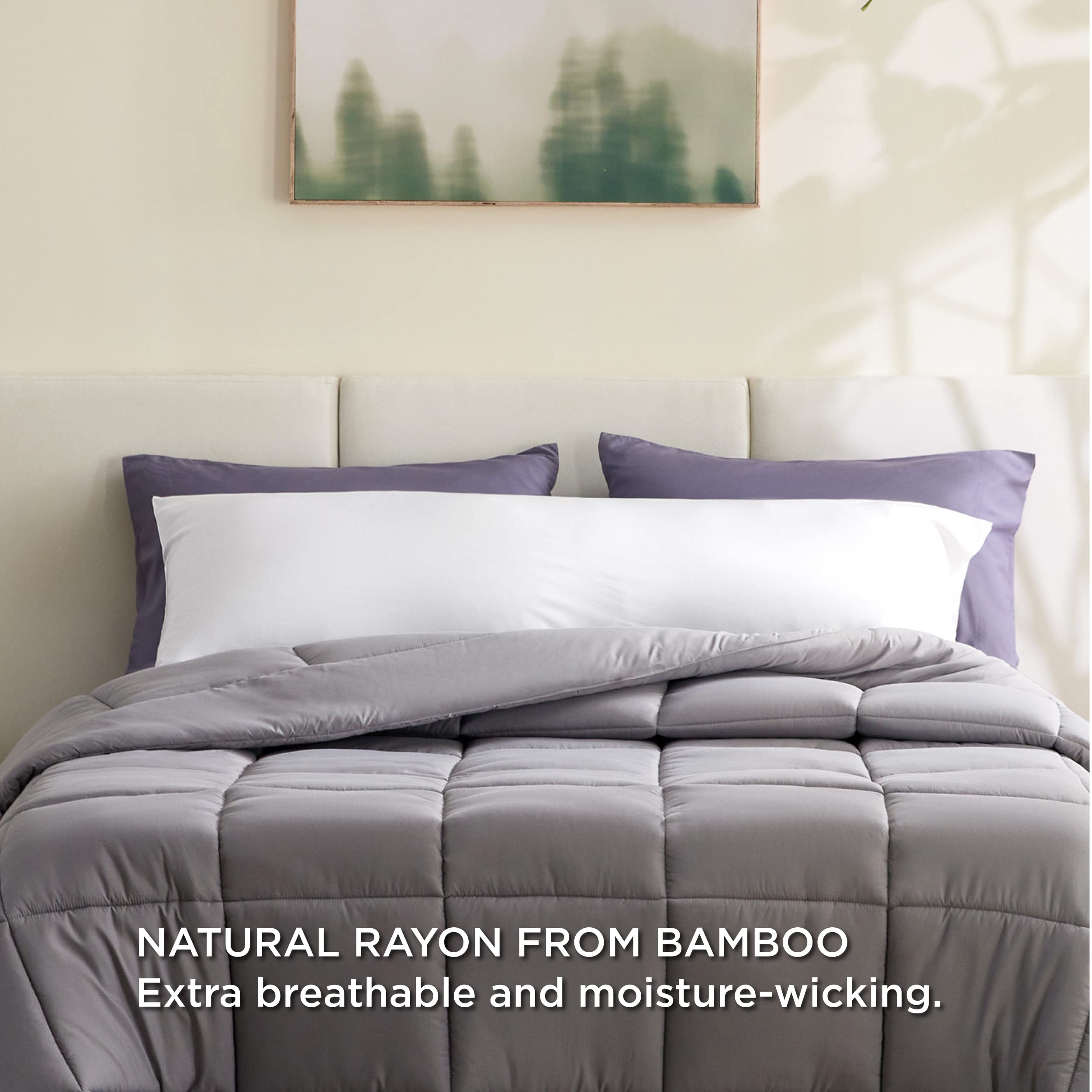 Bedsure Body Pillow Cover - White Long Cooling Pillow Cases, 100% Rayon Derived From Bamboo, Soft & Breathable Body Pillowcase With Envelope Closure, Gifts For Women Or Men, 1 Pack, 20X54 Inches