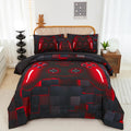 Perfemet Boys Bedding Set Twin Size 6-Piece Game Console Comforter Set For Kids Teen 3D Black And Red Gamepad Gaming Bed In A Ba