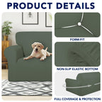 Purefit 100% Dual Waterproof Couch Cover Slipcovers For Couches And Sofas - Stretch Non Slip Fleece Sofa Covers Washable, Leakproof Furniture Protector For Kids, Pets (Oversized Sofa, Greyish Green)