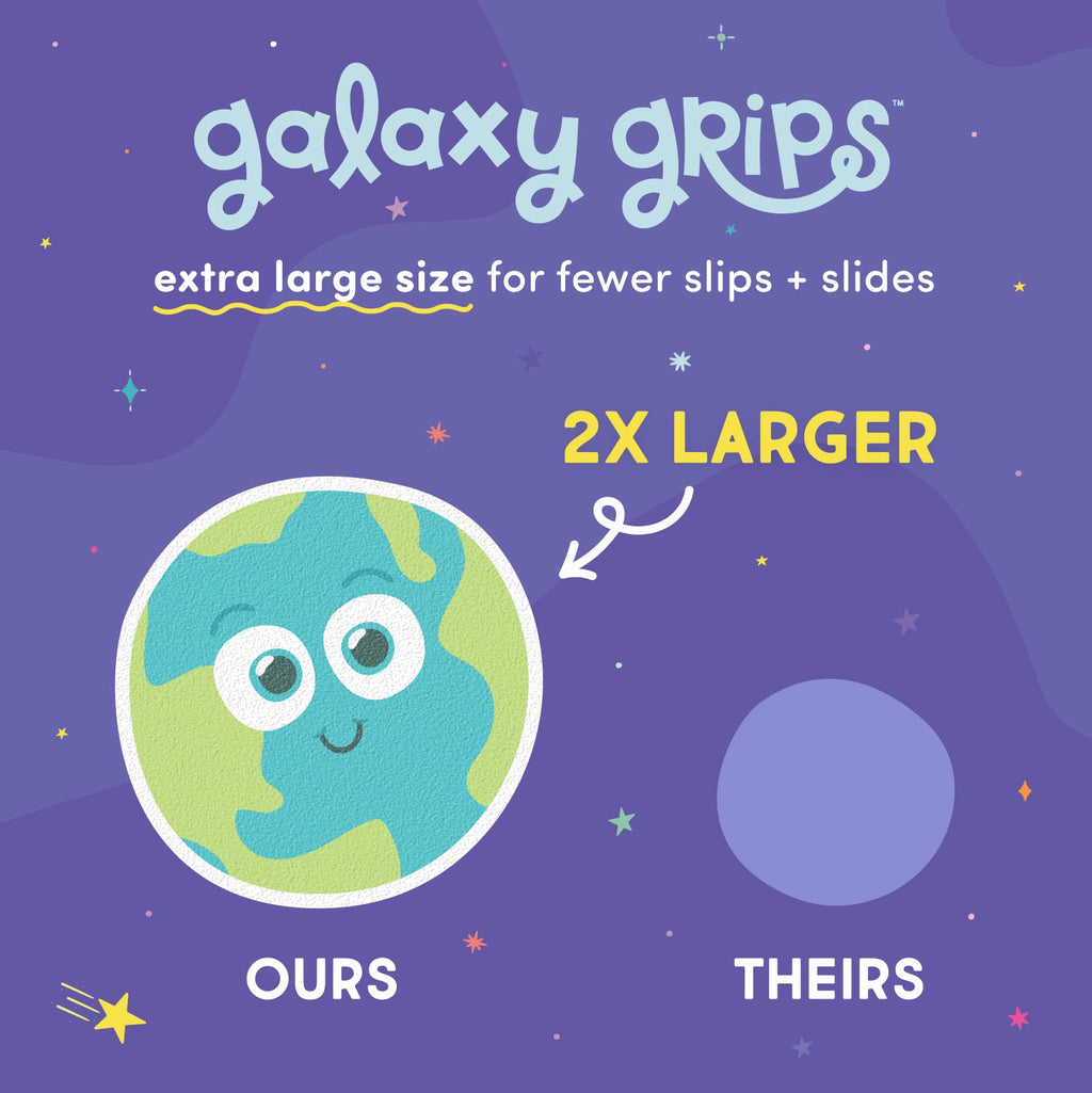 Glo Pals Galaxy Grips Textured Non-Slip Bathtub Stickers, 8 Extra Large Fun Kids Anti Slip Bath Decals