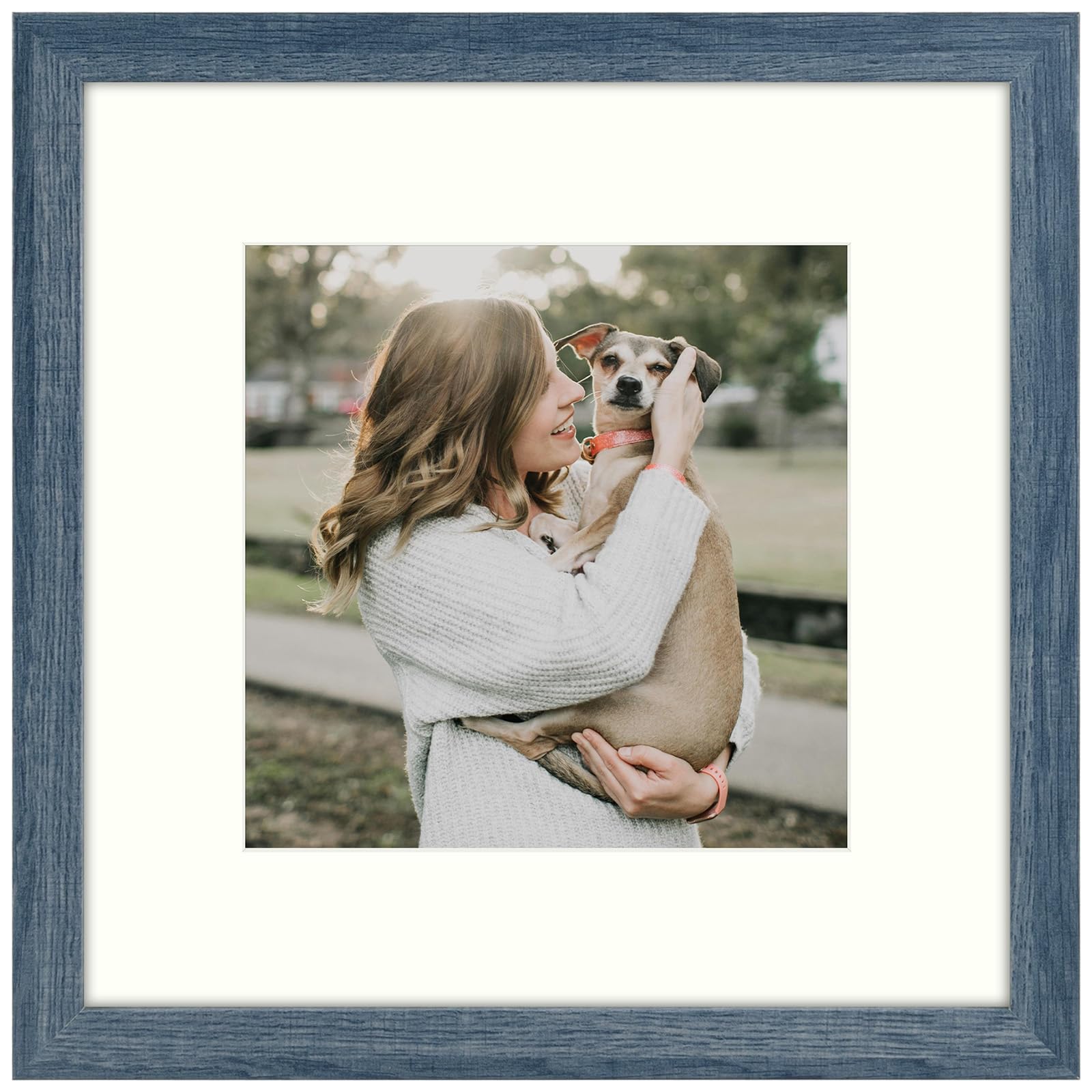 Golden State Art, 12X12 Picture Frame with Mat for 8X8 Square Picture Gallery Wall Frame for 30X30 Cm Paintings Prints Photos (B