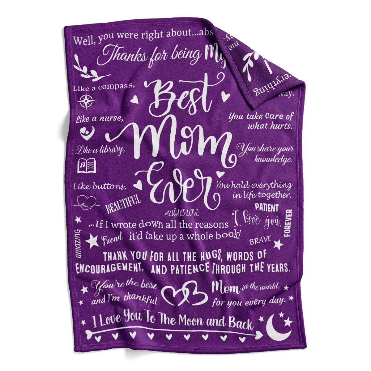 Ifungift Best Mom Ever Blankets Gifts For Mom, Mothers Day Blankets From Daughter/Son/Husband, Mom Birthday Gifts, Best Mom Blan