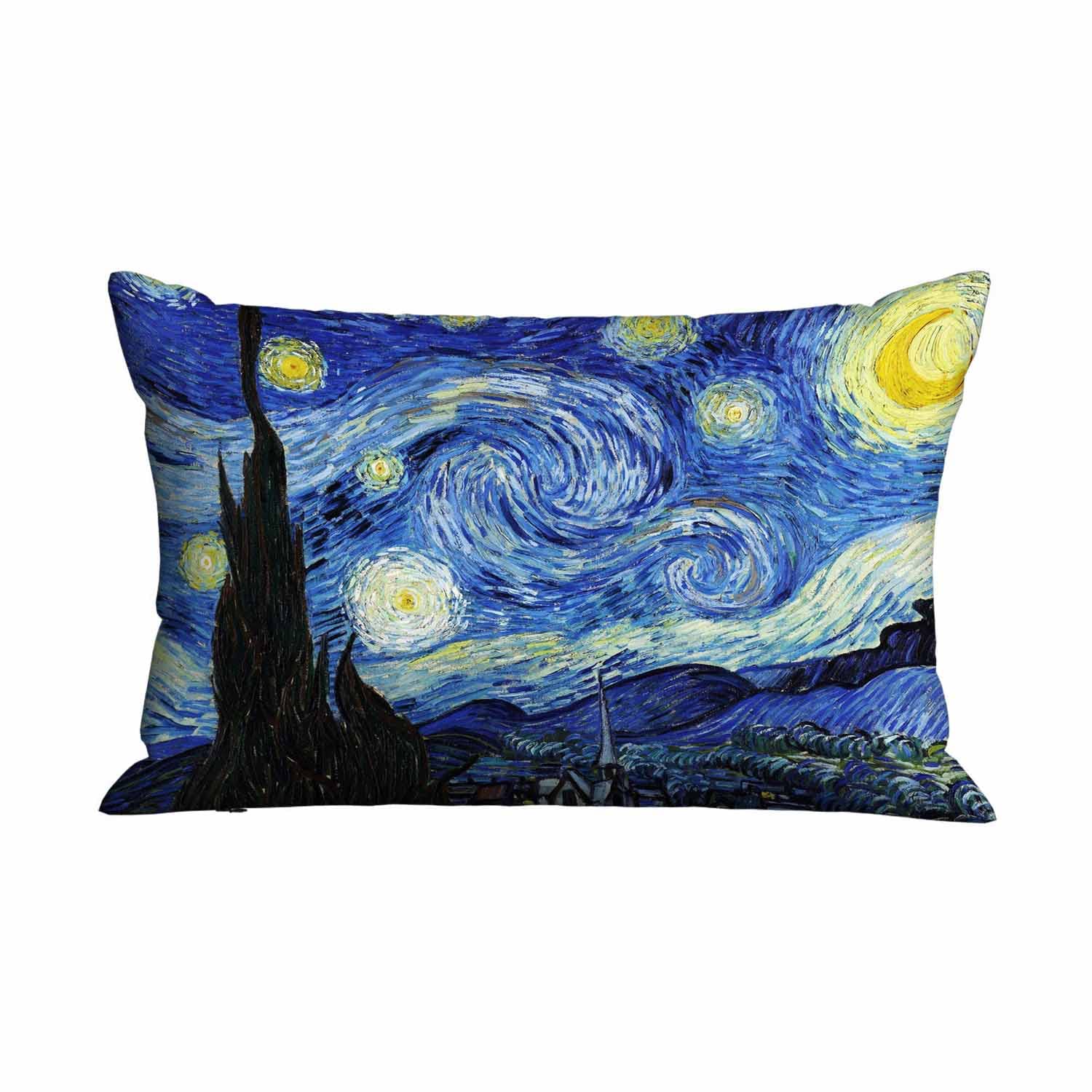 Mugod Decorative Throw Pillow Cover Starry Night By Vincent Van Gogh,Pillow Case For Men Women Decorative Home Sofa Chair Couch