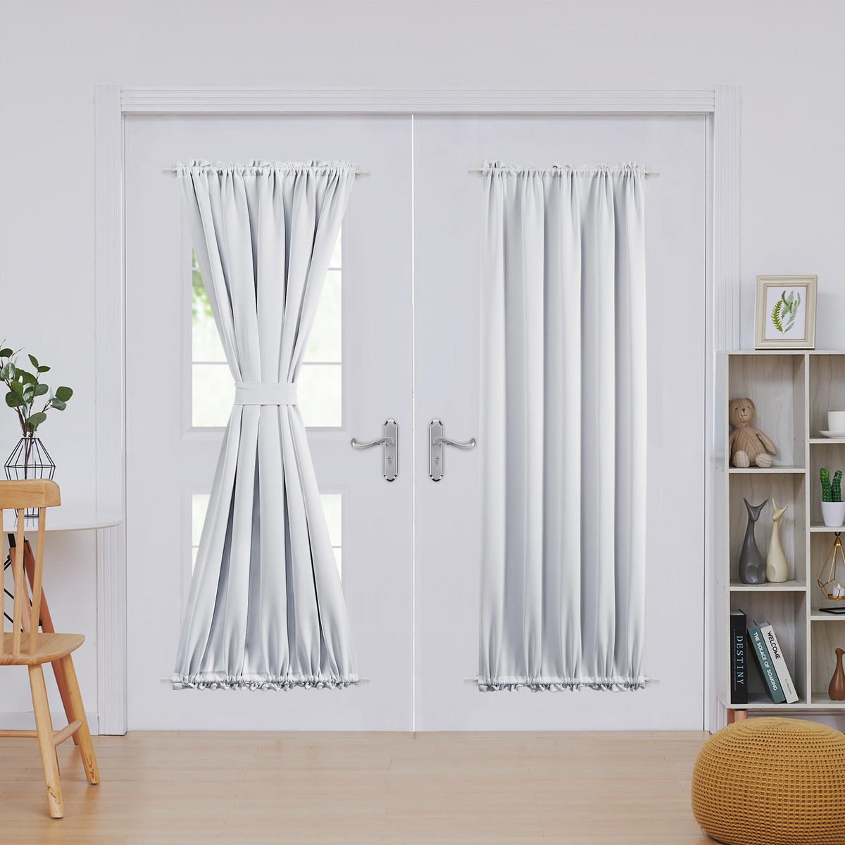 Deconovo French Door Curtain, Front Door Curtains, Blackout Curtains For Bedroom, Thermal Insulated Curtains For Living Room, Du
