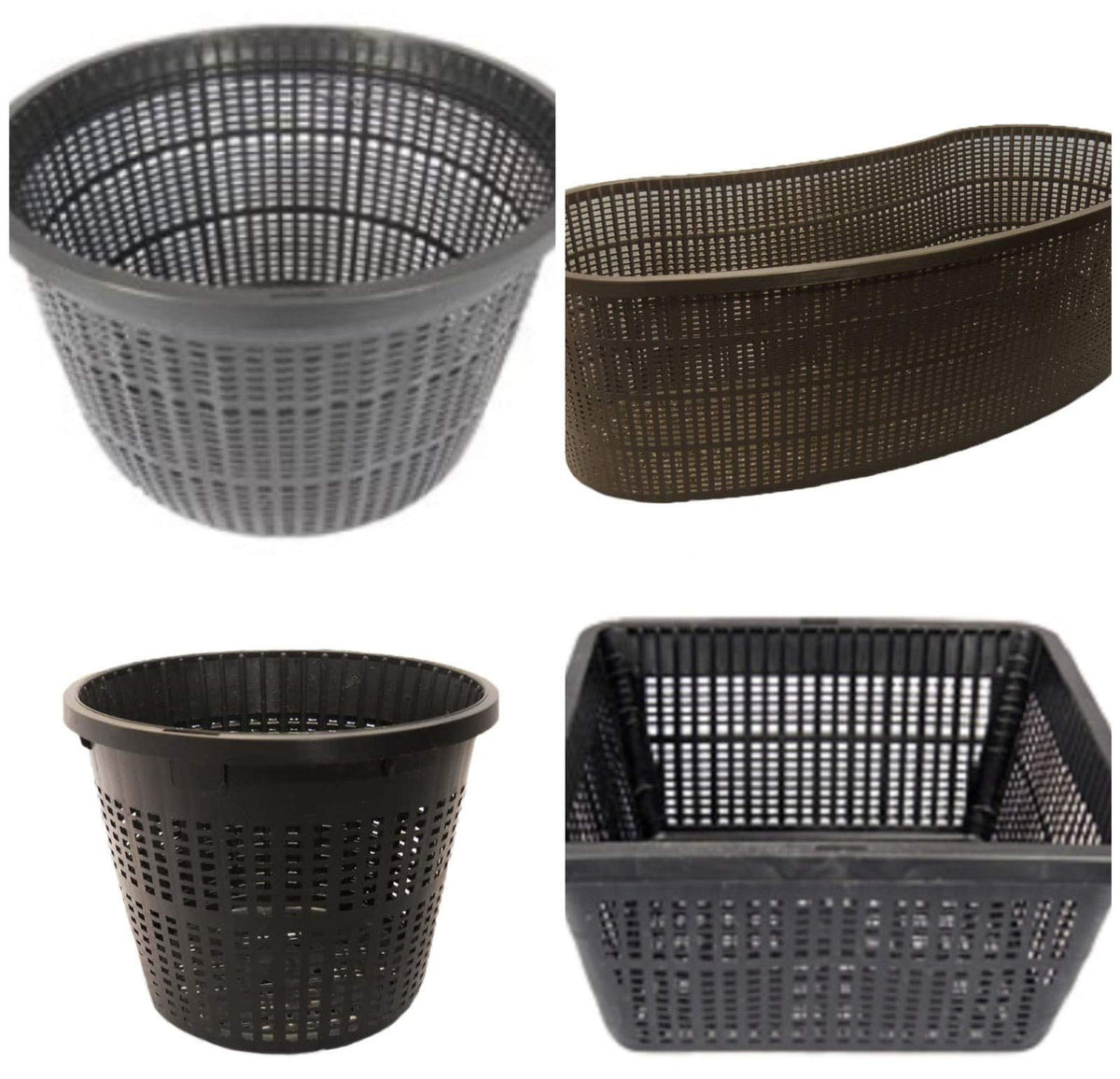 Medium Sized Plastic Mesh Aquatic Pond Planting Baskets Combo Pack, Includes Total 8 Water Garden Plant Plastic Slotted Pots For