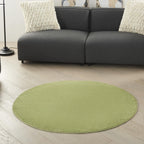 Nourison Essentials Indoor/Outdoor Green 4' X Round Area -Rug, Easy -Cleaning, Non Shedding, Bed Room, Living Room, Dining Room, Backyard, Deck, Patio (4 Round)