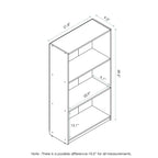 FURINNO Basic 3-Tier Bookcase Storage Shelves, Columbia Walnut