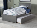 Afi Madison Twin Xl Platform Bed With Footboard & Twin Xl Trundle In Grey