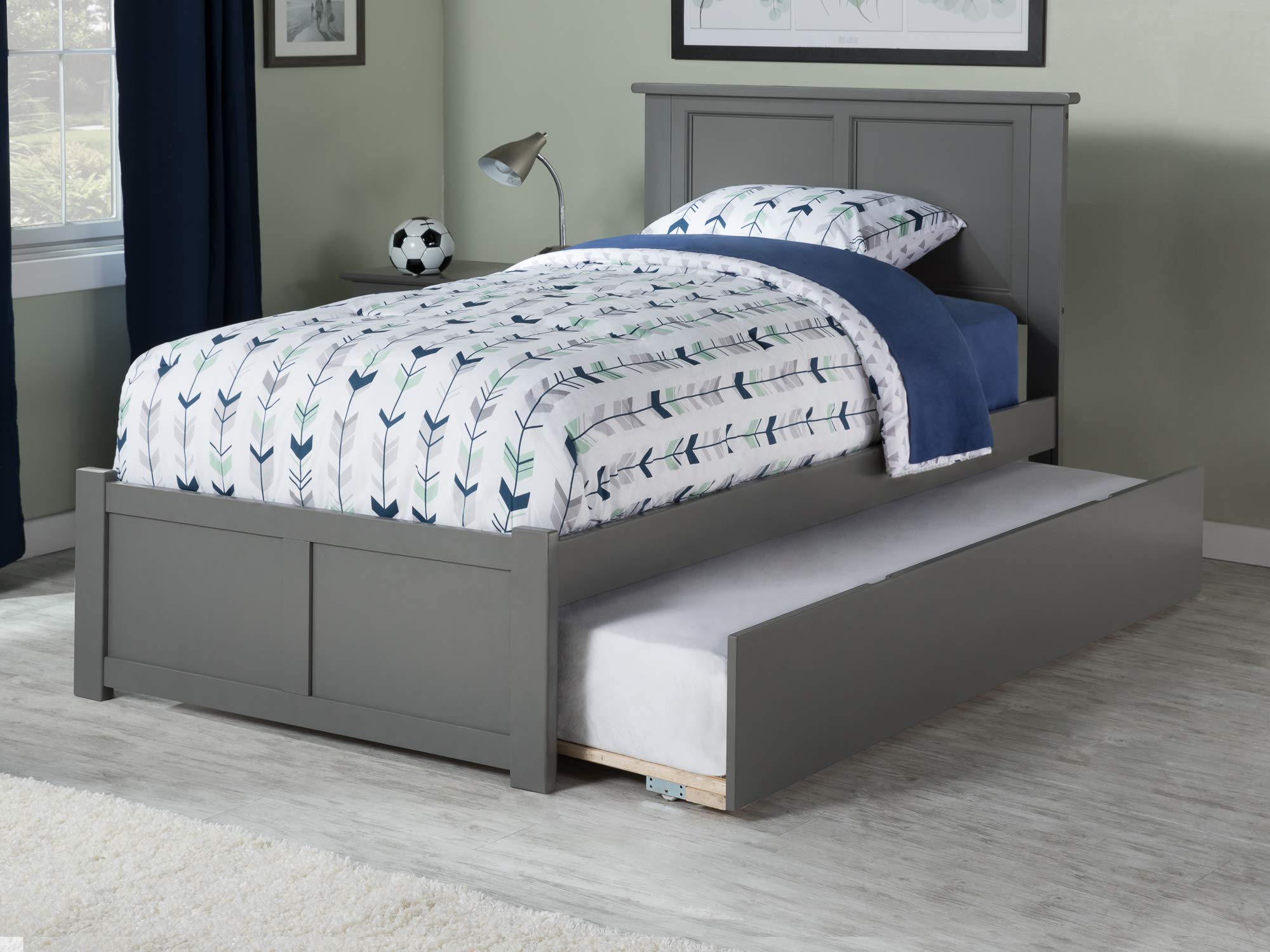 Afi Madison Twin Xl Platform Bed With Footboard & Twin Xl Trundle In Grey