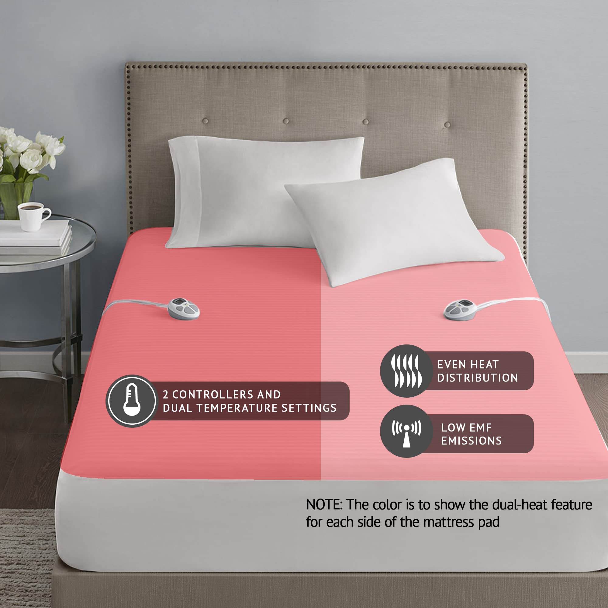 Serta Waterproof Heated Mattress Pad - Electric Bed Warmer With 10 Heat Settings Controller, Auto Shut Off Timer, Deep All Aroun