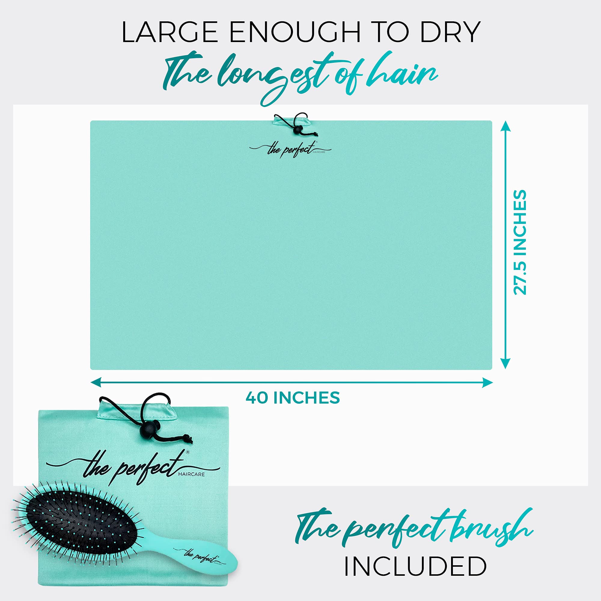 The Perfect Haircare Microfiber Curly Hair Towel Wrap With Wet/Dry Brush - Fast Drying And Gentle Detangling For Women, Girls, K