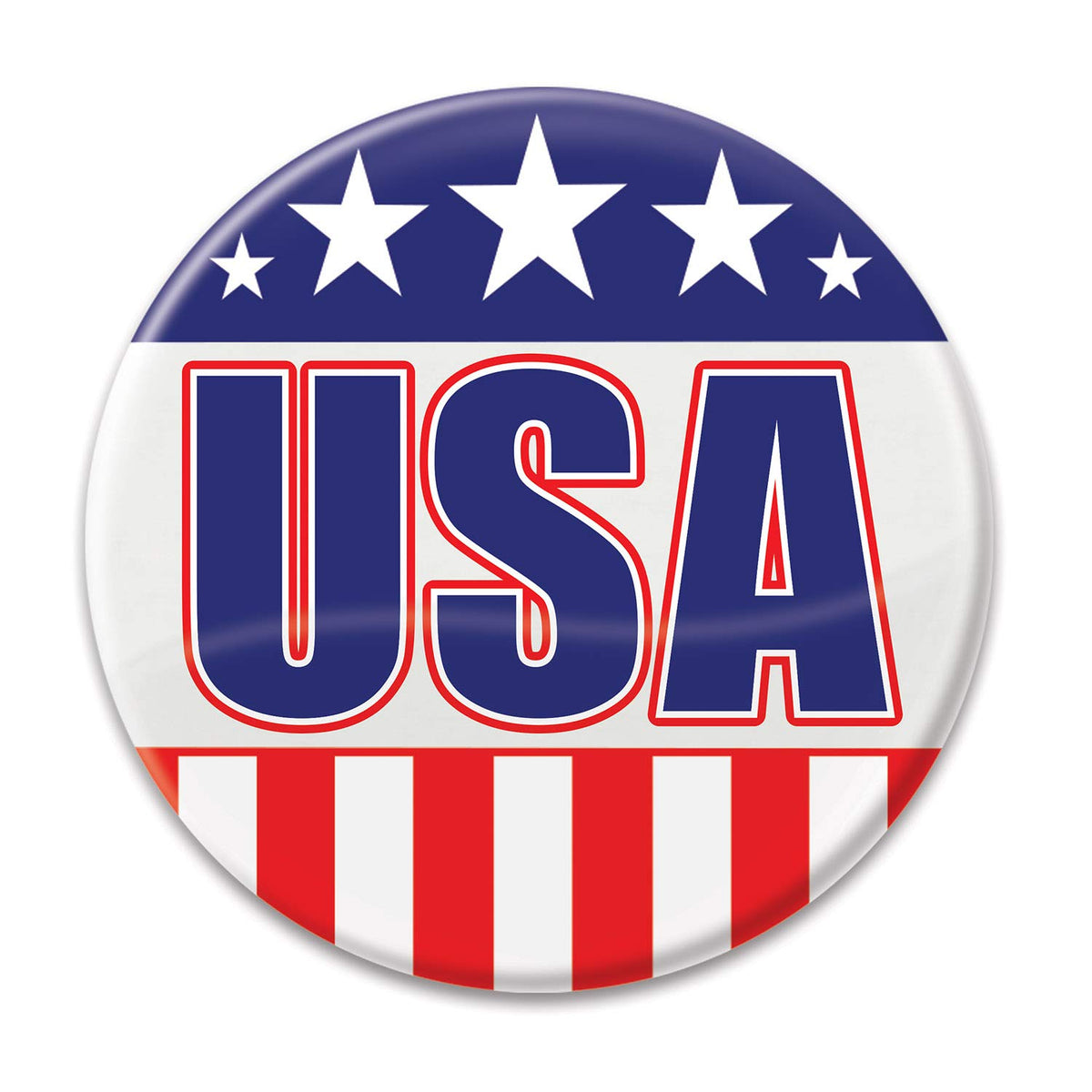 Beistle Bt008 Patriotic'Usa' Cardstock Button, Multicolor