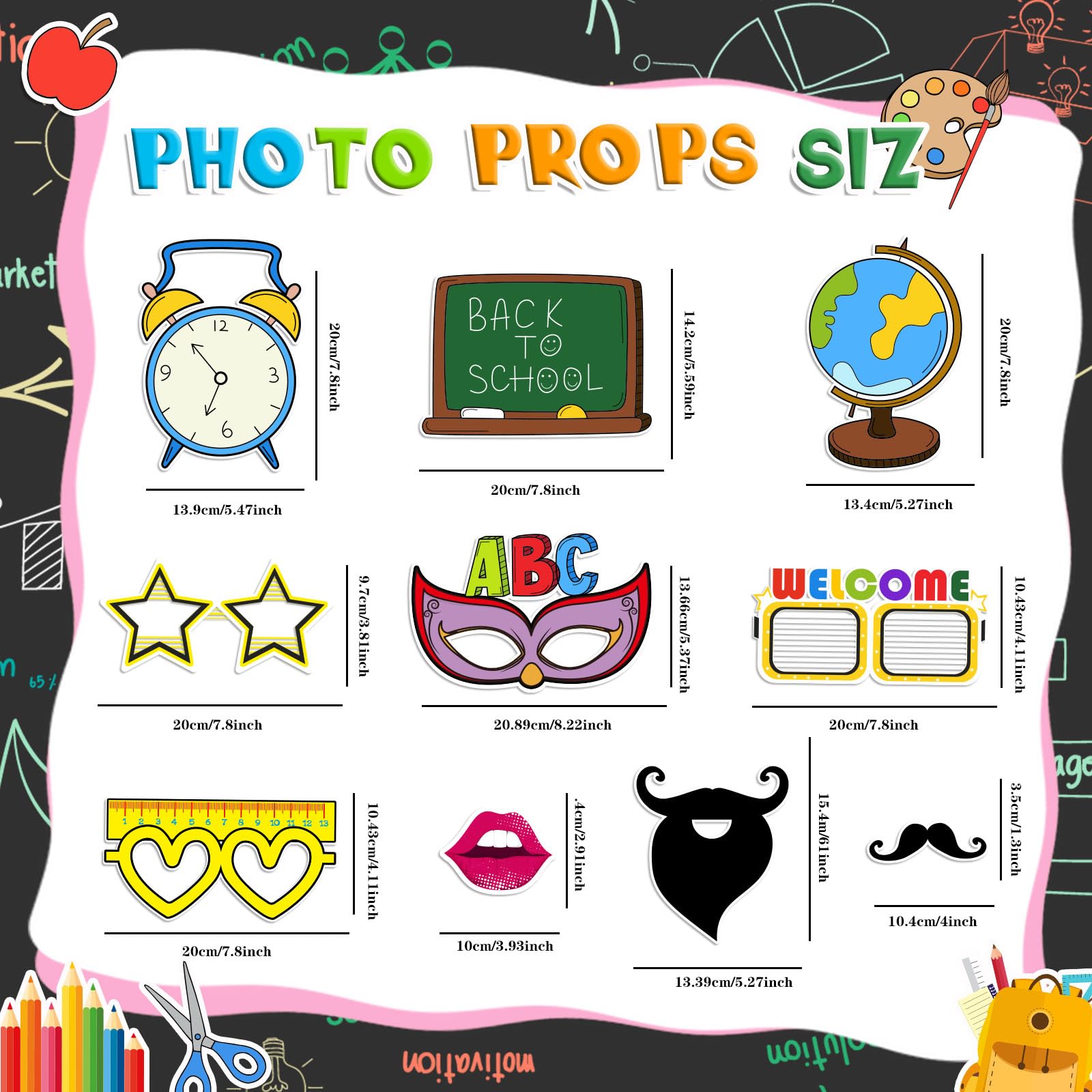 Back To School Decorations Back To School Photo Props Welcome Back To School Photo Frame& Photo Props First Day Of School Decora