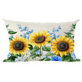 Ramirar Watercolor Yellow Sunflowers Blue Flowers Summer Decorative Lumbar Throw Pillow Cover Case Home Living Room Bed Sofa Car
