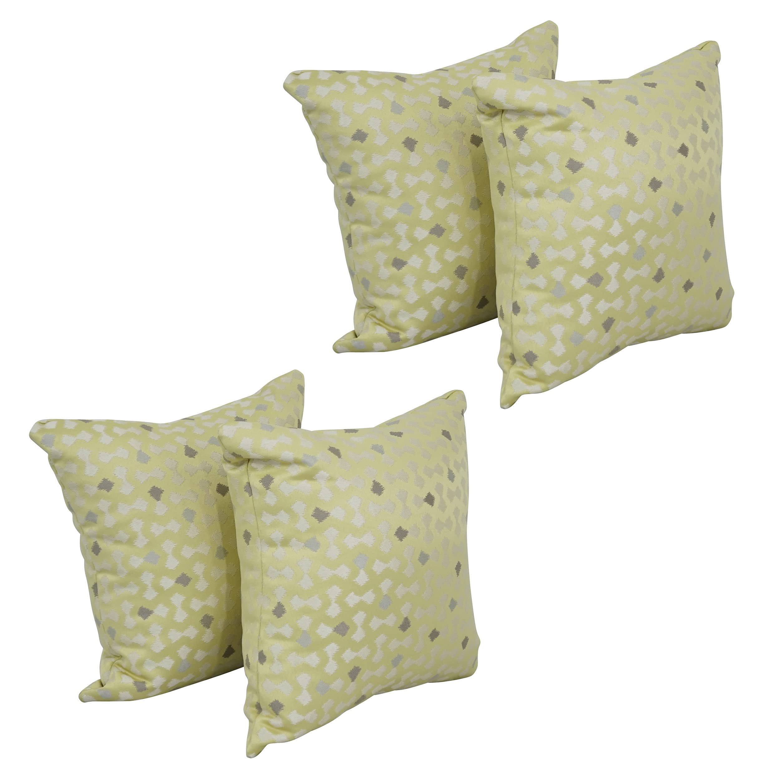 Blazing Needles Square Polyester Jacquard Throw Pillows, 17", Talamols Pineap 4 Count