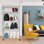 Ipower Simple Deluxe Heavy Duty 5-Tier Shelving Unit, 13.98''D X 35.83''W X 61.02''H Storage Shelving With 1250 Lbs Capacity, Chrome