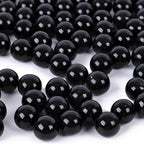 DomeStar 1LB Glass Marbles Bulk, Round Glass Marbles 0.63 Inch Vase Fillers Black Glass Beads for Marble Runs Home Decor