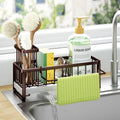 HapiRm Sponge Holder for Kitchen Sink - Self-draining Sink Caddy with Brush and Dishcloth Holders, Stainless Steel Kitchen Organ