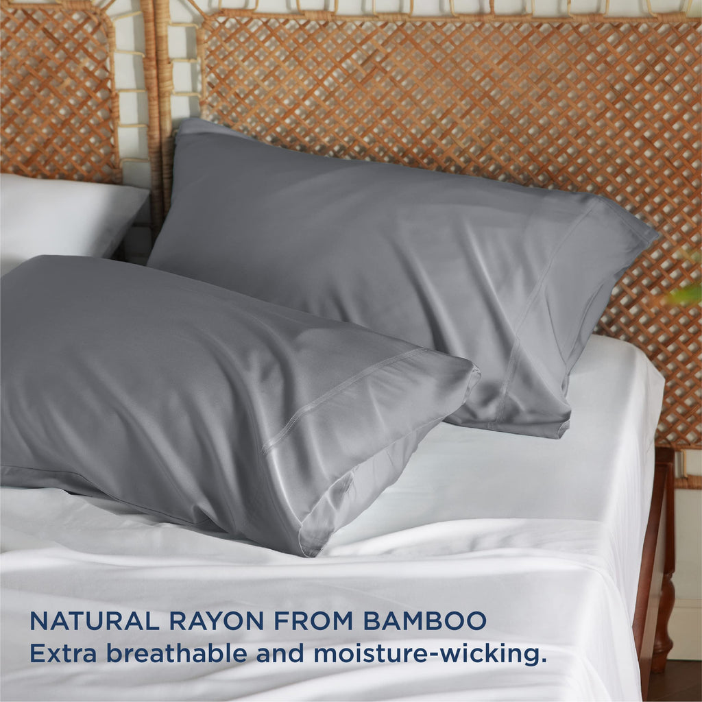 Bedsure Cooling Pillow Cases Queen Size Set Of 2, Rayon Derived From Bamboo Cooling Pillowcase For Hot Sleepers, Soft & Silky Pi