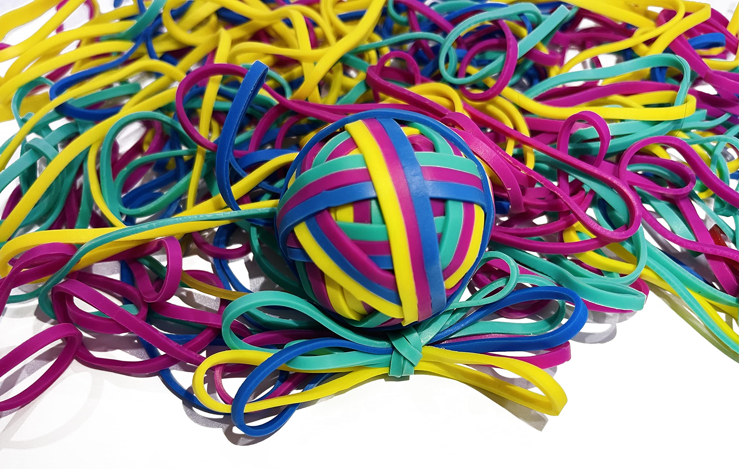 Rubber Bands, Size 33 (3 1/2' X 1/8'), Colorful Non Latex Rubber Band Bulk, Stretchable Rubber Bands Office Supplies, Durable