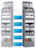 Over the Door Organizer Storage - 6 Shelf Hanging Storage Door Organizer with 8 Large Capacity Pockets, Anti Tilt Behind Door Or