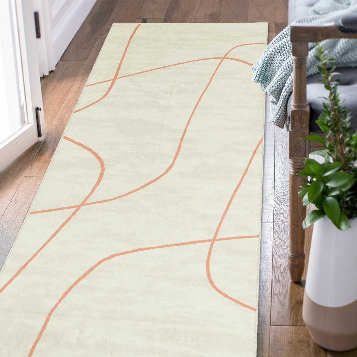 jinchan Runner Rug 2x10 Washable Rug Area Rug Hallway Melon Abstract Rug Aesthetic Minimalist Rug Indoor Floor Carpet Accent Mod
