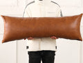 Panod Decorative Lumbar Throw Pillow Covers 14 X 40,Premium Faux Leather Long Pillow Covers Cushion Case For Farmhouse Sofa Couc