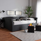 Baxton Studio Delora Modern and Contemporary Dark Grey Fabric Upholstered Queen Size Daybed