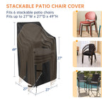 Mavincher Stackable Patio Chair Covers, High Back Outdoor Chair Covers, 600D Heavy Duty Waterproof Lawn Outside Barstool Furnitu