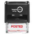 Supply360 As-Imp1111R - Posted Stamp With By: & Date:, Red Ink, Heavy Duty Commerical Self-Inking Rubber Stamp, 9/16' X 1-1/2'